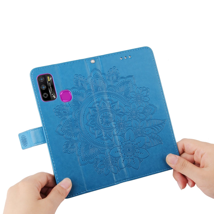 For Infinix Hot 9 Play 7-petal Flowers Embossing Pattern Horizontal Flip PU Leather Case with Holder & Card Slots & Wallet & Photo Frame