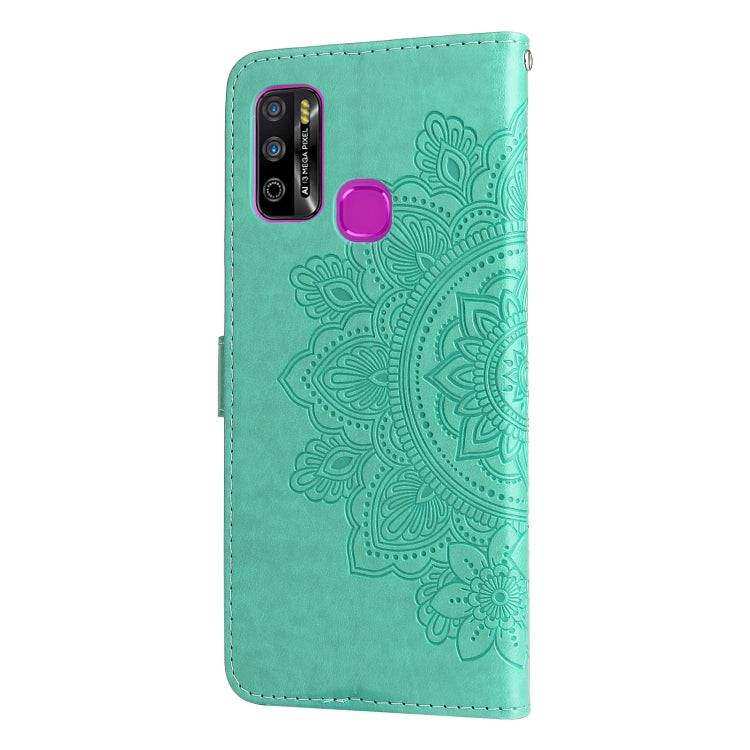 For Infinix Hot 9 Play 7-petal Flowers Embossing Pattern Horizontal Flip PU Leather Case with Holder & Card Slots & Wallet & Photo Frame