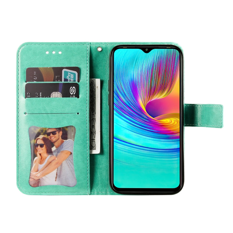 For Infinix Hot 9 Play 7-petal Flowers Embossing Pattern Horizontal Flip PU Leather Case with Holder & Card Slots & Wallet & Photo Frame