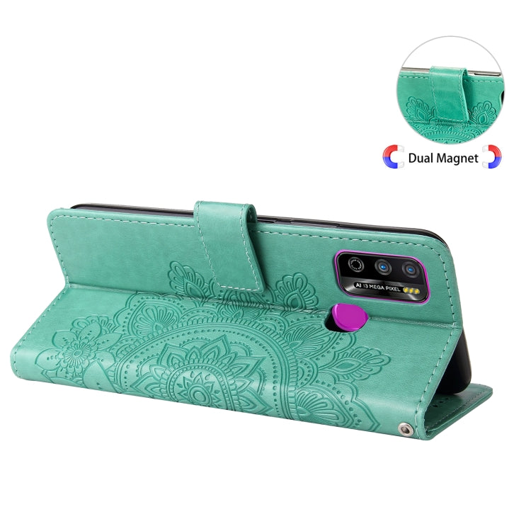 For Infinix Hot 9 Play 7-petal Flowers Embossing Pattern Horizontal Flip PU Leather Case with Holder & Card Slots & Wallet & Photo Frame