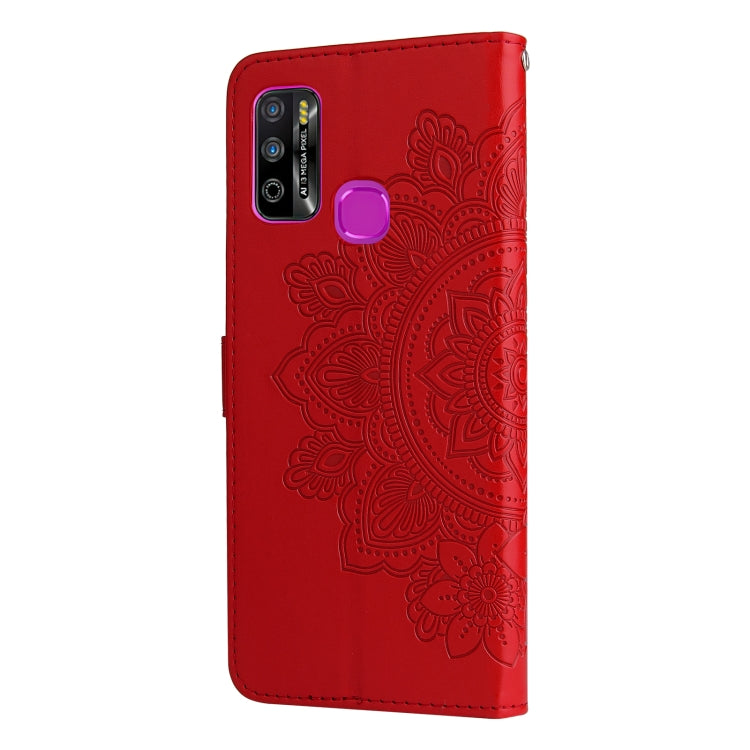 For Infinix Hot 9 Play 7-petal Flowers Embossing Pattern Horizontal Flip PU Leather Case with Holder & Card Slots & Wallet & Photo Frame