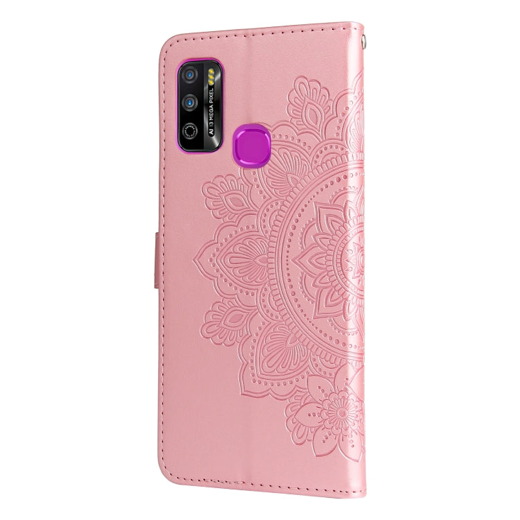 For Infinix Hot 9 Play 7-petal Flowers Embossing Pattern Horizontal Flip PU Leather Case with Holder & Card Slots & Wallet & Photo Frame