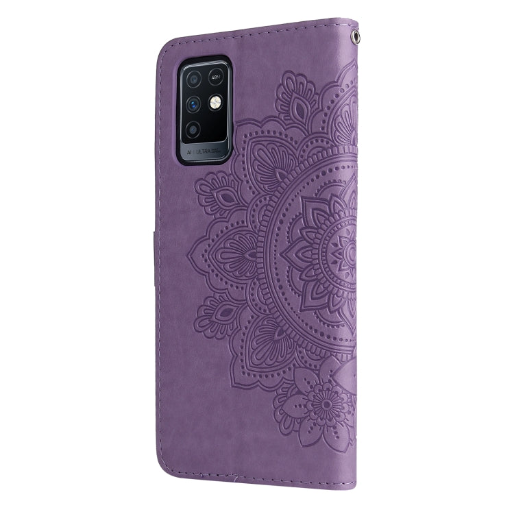 For Infinix Note 10 7-petal Flowers Embossing Pattern Horizontal Flip PU Leather Case with Holder & Card Slots & Wallet & Photo Frame
