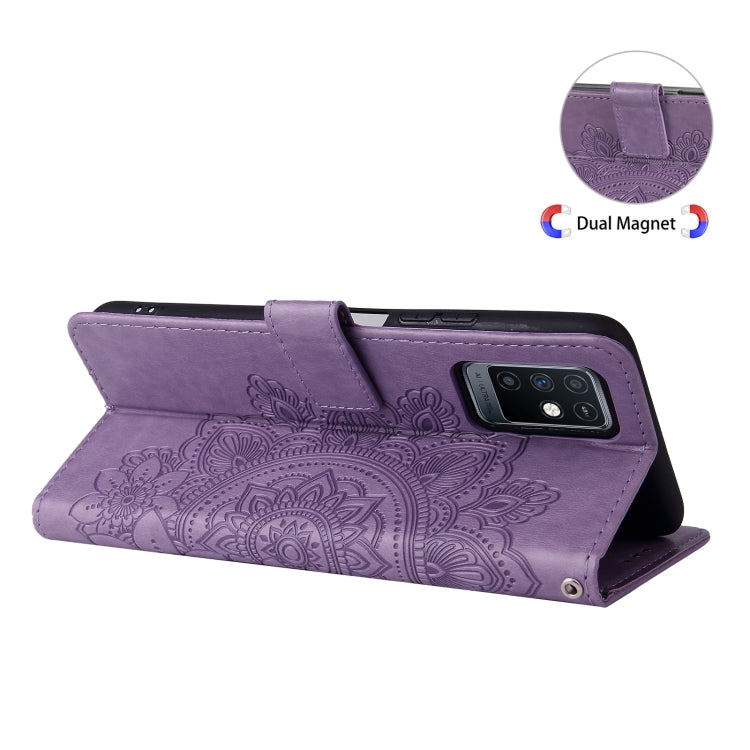 For Infinix Note 10 7-petal Flowers Embossing Pattern Horizontal Flip PU Leather Case with Holder & Card Slots & Wallet & Photo Frame
