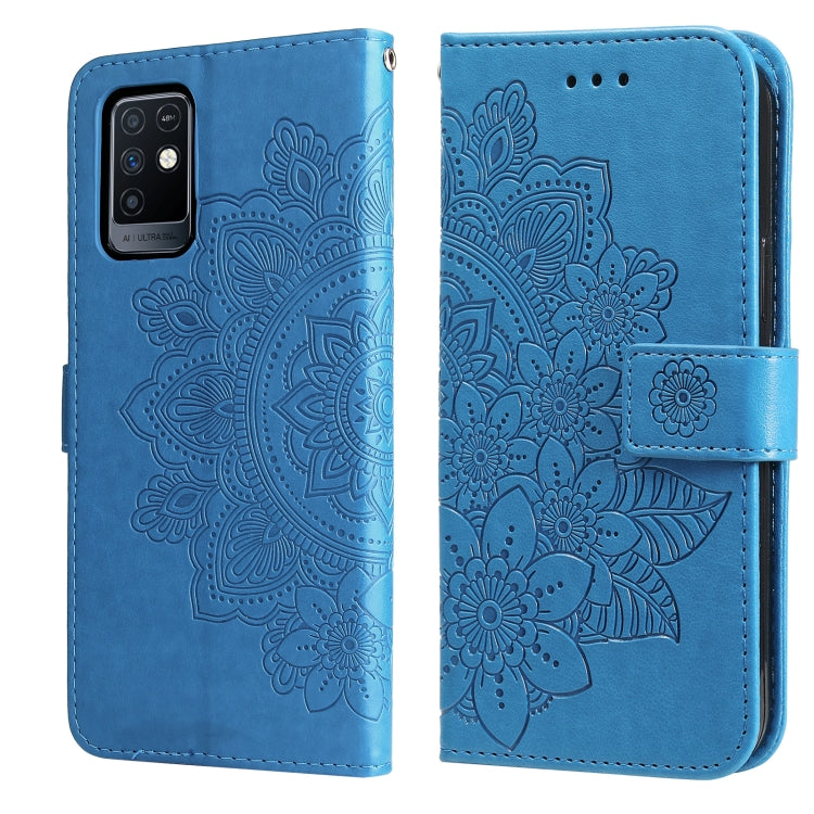 For Infinix Note 10 7-petal Flowers Embossing Pattern Horizontal Flip PU Leather Case with Holder & Card Slots & Wallet & Photo Frame