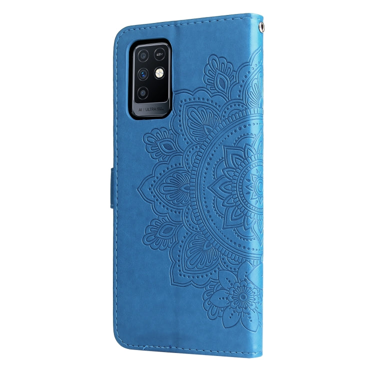 For Infinix Note 10 7-petal Flowers Embossing Pattern Horizontal Flip PU Leather Case with Holder & Card Slots & Wallet & Photo Frame