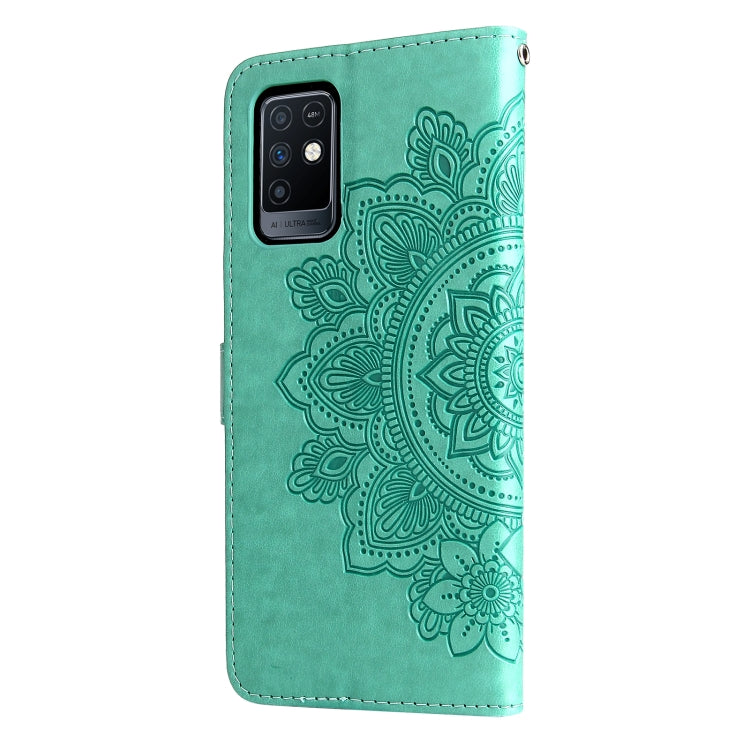 For Infinix Note 10 7-petal Flowers Embossing Pattern Horizontal Flip PU Leather Case with Holder & Card Slots & Wallet & Photo Frame
