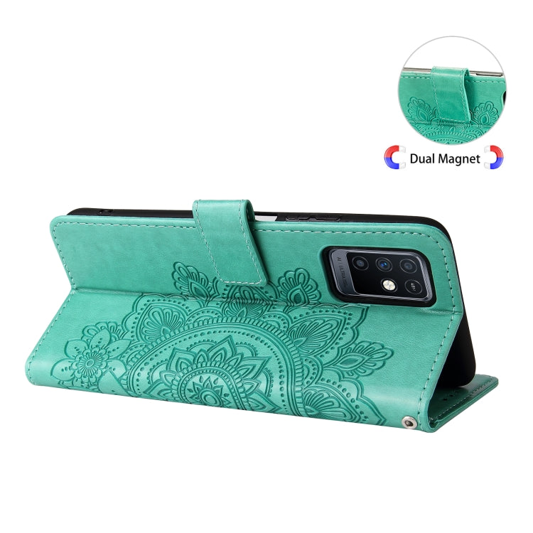 For Infinix Note 10 7-petal Flowers Embossing Pattern Horizontal Flip PU Leather Case with Holder & Card Slots & Wallet & Photo Frame