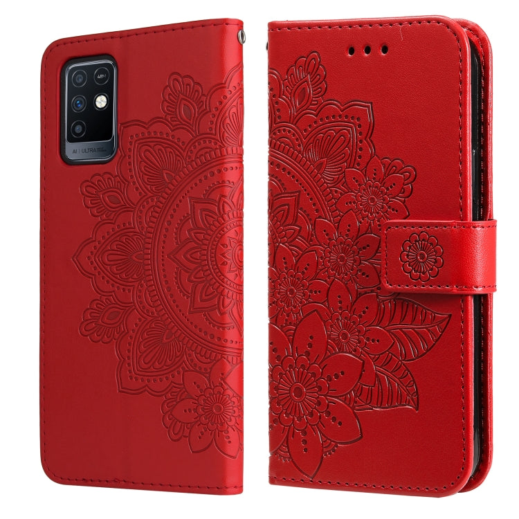 For Infinix Note 10 7-petal Flowers Embossing Pattern Horizontal Flip PU Leather Case with Holder & Card Slots & Wallet & Photo Frame
