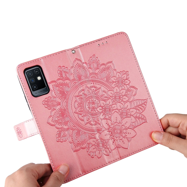 For Infinix Note 10 7-petal Flowers Embossing Pattern Horizontal Flip PU Leather Case with Holder & Card Slots & Wallet & Photo Frame