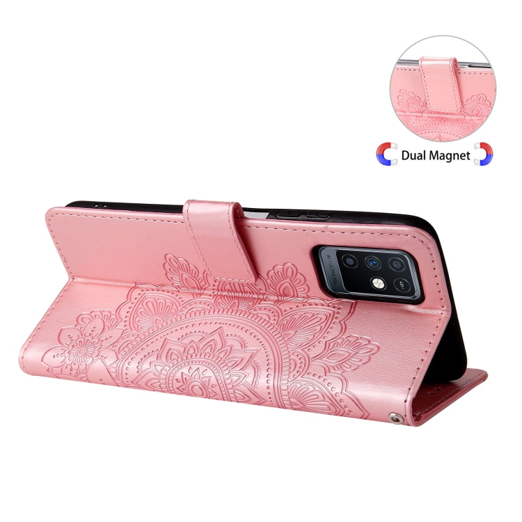 For Infinix Note 10 7-petal Flowers Embossing Pattern Horizontal Flip PU Leather Case with Holder & Card Slots & Wallet & Photo Frame