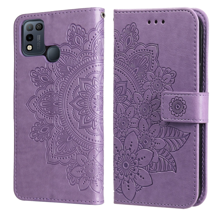 For Infinix Smart 5 / HOT10 Lite 7-petal Flowers Embossing Pattern Horizontal Flip PU Leather Case with Holder & Card Slots & Wallet & Photo Frame