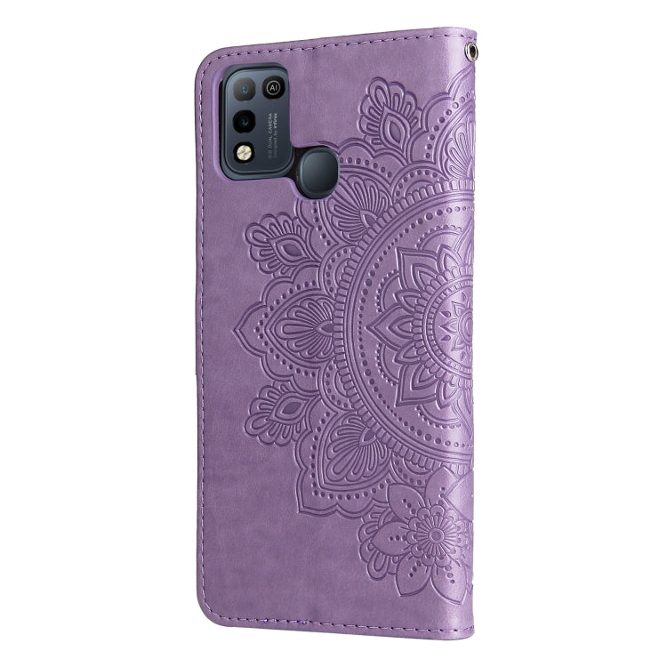 For Infinix Smart 5 / HOT10 Lite 7-petal Flowers Embossing Pattern Horizontal Flip PU Leather Case with Holder & Card Slots & Wallet & Photo Frame