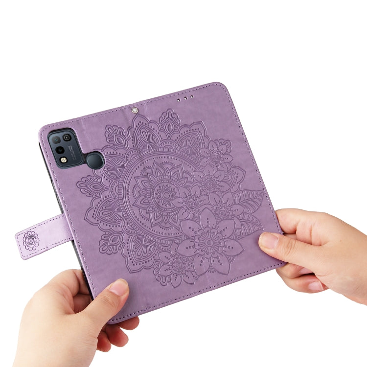 For Infinix Smart 5 / HOT10 Lite 7-petal Flowers Embossing Pattern Horizontal Flip PU Leather Case with Holder & Card Slots & Wallet & Photo Frame
