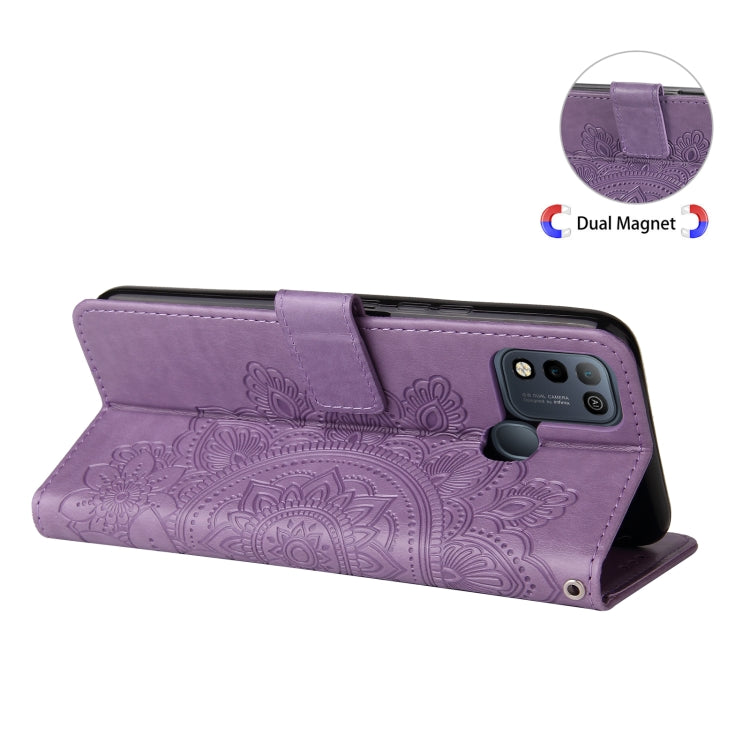 For Infinix Smart 5 / HOT10 Lite 7-petal Flowers Embossing Pattern Horizontal Flip PU Leather Case with Holder & Card Slots & Wallet & Photo Frame