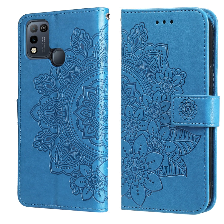 For Infinix Smart 5 / HOT10 Lite 7-petal Flowers Embossing Pattern Horizontal Flip PU Leather Case with Holder & Card Slots & Wallet & Photo Frame