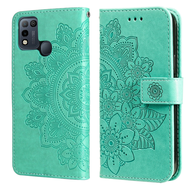 For Infinix Smart 5 / HOT10 Lite 7-petal Flowers Embossing Pattern Horizontal Flip PU Leather Case with Holder & Card Slots & Wallet & Photo Frame