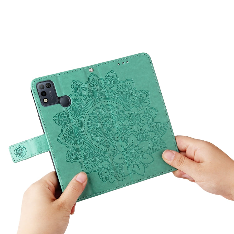 For Infinix Smart 5 / HOT10 Lite 7-petal Flowers Embossing Pattern Horizontal Flip PU Leather Case with Holder & Card Slots & Wallet & Photo Frame