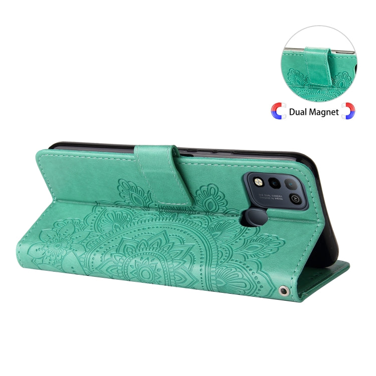 For Infinix Smart 5 / HOT10 Lite 7-petal Flowers Embossing Pattern Horizontal Flip PU Leather Case with Holder & Card Slots & Wallet & Photo Frame