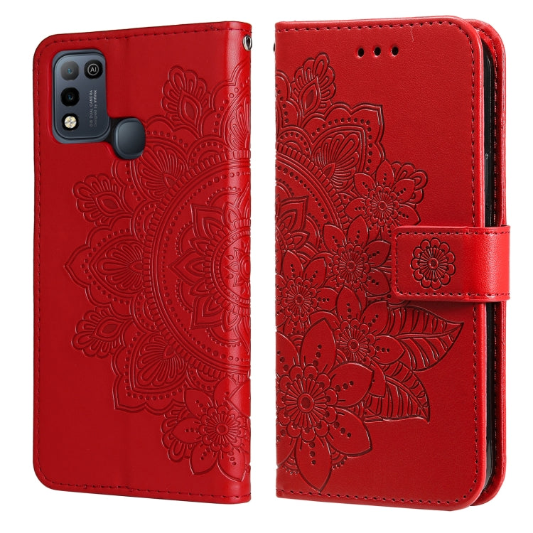 For Infinix Smart 5 / HOT10 Lite 7-petal Flowers Embossing Pattern Horizontal Flip PU Leather Case with Holder & Card Slots & Wallet & Photo Frame