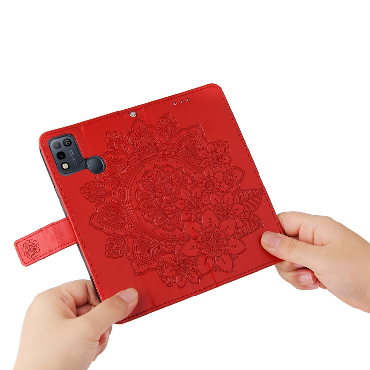 For Infinix Smart 5 / HOT10 Lite 7-petal Flowers Embossing Pattern Horizontal Flip PU Leather Case with Holder & Card Slots & Wallet & Photo Frame