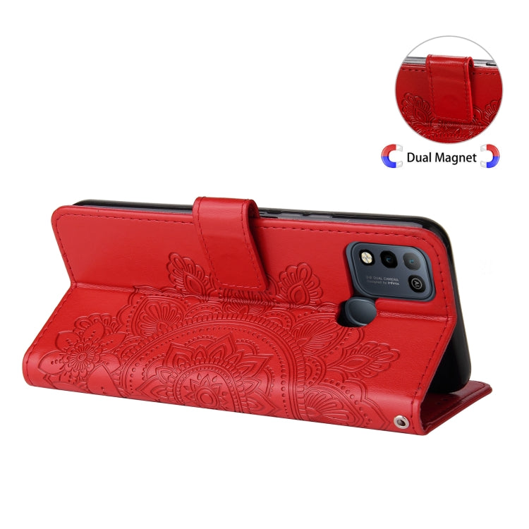 For Infinix Smart 5 / HOT10 Lite 7-petal Flowers Embossing Pattern Horizontal Flip PU Leather Case with Holder & Card Slots & Wallet & Photo Frame