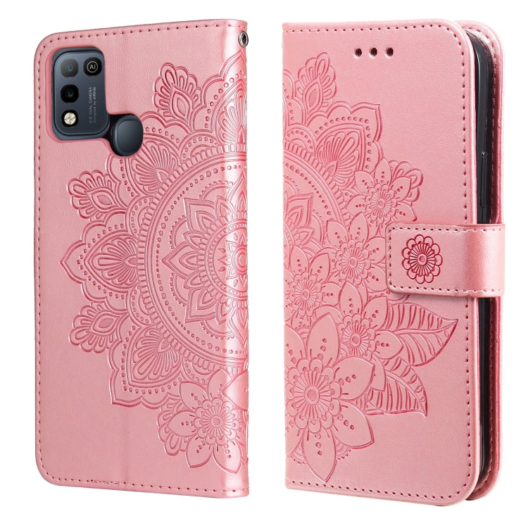 For Infinix Smart 5 / HOT10 Lite 7-petal Flowers Embossing Pattern Horizontal Flip PU Leather Case with Holder & Card Slots & Wallet & Photo Frame