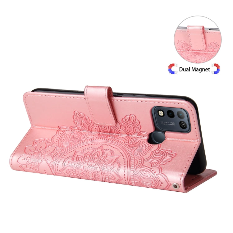For Infinix Smart 5 / HOT10 Lite 7-petal Flowers Embossing Pattern Horizontal Flip PU Leather Case with Holder & Card Slots & Wallet & Photo Frame
