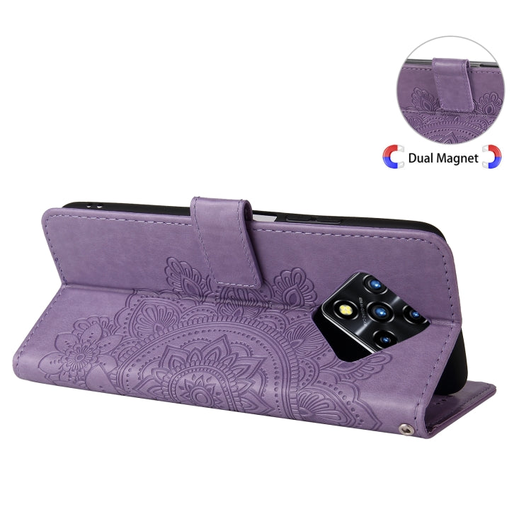 For Infinix Zero 8 7-petal Flowers Embossing Pattern Horizontal Flip PU Leather Case with Holder & Card Slots & Wallet & Photo Frame