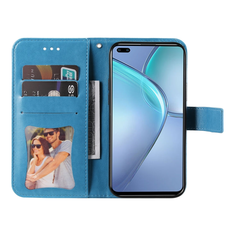 For Infinix Zero 8 7-petal Flowers Embossing Pattern Horizontal Flip PU Leather Case with Holder & Card Slots & Wallet & Photo Frame