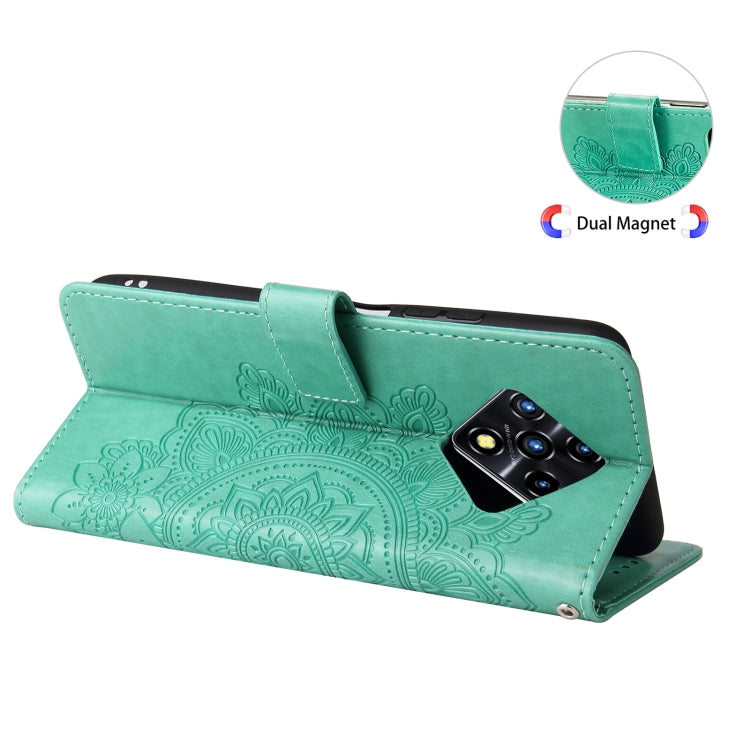 For Infinix Zero 8 7-petal Flowers Embossing Pattern Horizontal Flip PU Leather Case with Holder & Card Slots & Wallet & Photo Frame