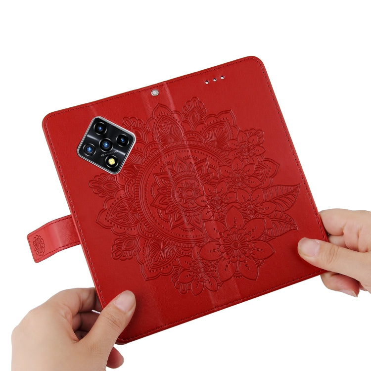 For Infinix Zero 8 7-petal Flowers Embossing Pattern Horizontal Flip PU Leather Case with Holder & Card Slots & Wallet & Photo Frame