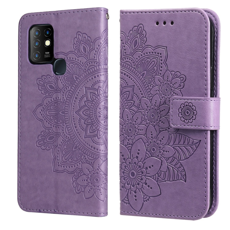 For Infinix Hot 10 7-petal Flowers Embossing Pattern Horizontal Flip PU Leather Case with Holder & Card Slots & Wallet & Photo Frame