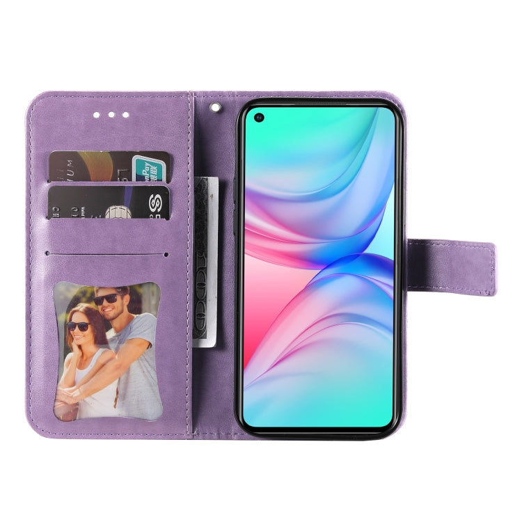 For Infinix Hot 10 7-petal Flowers Embossing Pattern Horizontal Flip PU Leather Case with Holder & Card Slots & Wallet & Photo Frame