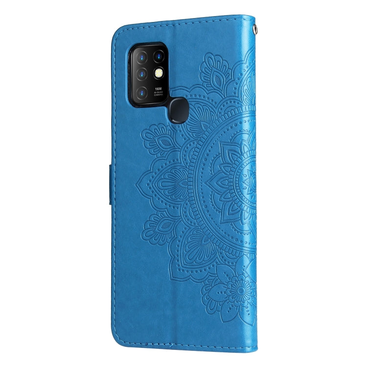 For Infinix Hot 10 7-petal Flowers Embossing Pattern Horizontal Flip PU Leather Case with Holder & Card Slots & Wallet & Photo Frame
