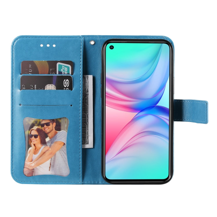 For Infinix Hot 10 7-petal Flowers Embossing Pattern Horizontal Flip PU Leather Case with Holder & Card Slots & Wallet & Photo Frame