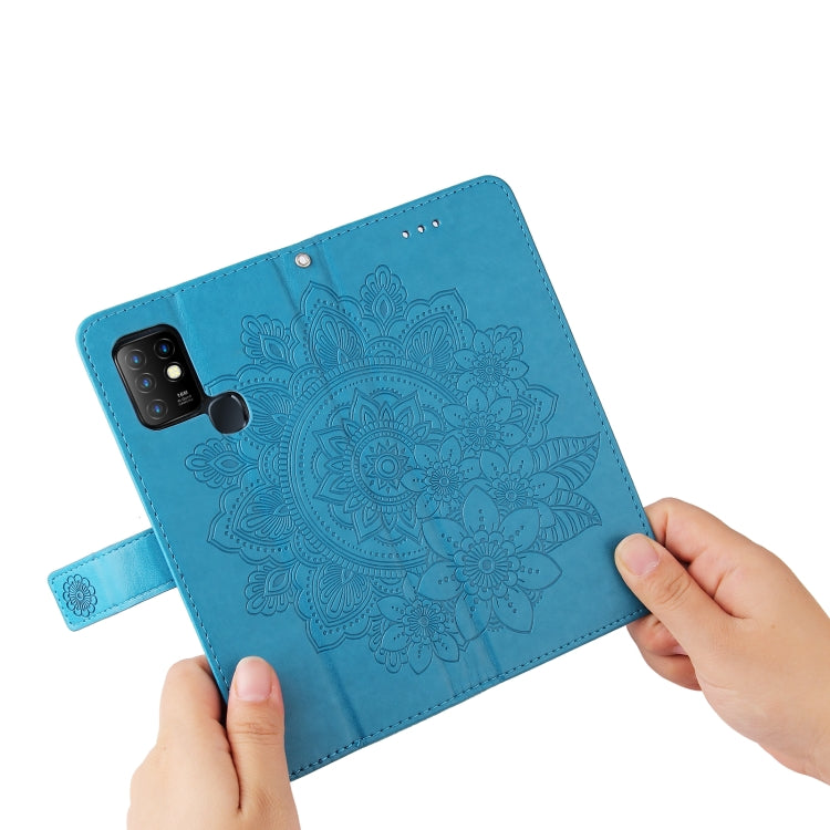 For Infinix Hot 10 7-petal Flowers Embossing Pattern Horizontal Flip PU Leather Case with Holder & Card Slots & Wallet & Photo Frame