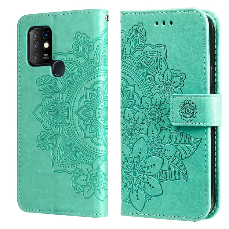 For Infinix Hot 10 7-petal Flowers Embossing Pattern Horizontal Flip PU Leather Case with Holder & Card Slots & Wallet & Photo Frame