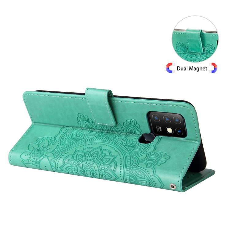 For Infinix Hot 10 7-petal Flowers Embossing Pattern Horizontal Flip PU Leather Case with Holder & Card Slots & Wallet & Photo Frame