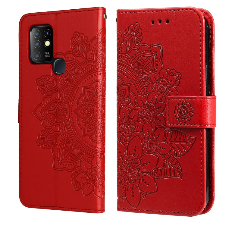 For Infinix Hot 10 7-petal Flowers Embossing Pattern Horizontal Flip PU Leather Case with Holder & Card Slots & Wallet & Photo Frame