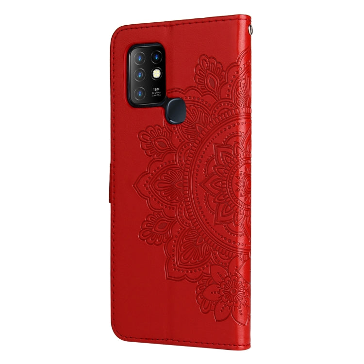 For Infinix Hot 10 7-petal Flowers Embossing Pattern Horizontal Flip PU Leather Case with Holder & Card Slots & Wallet & Photo Frame