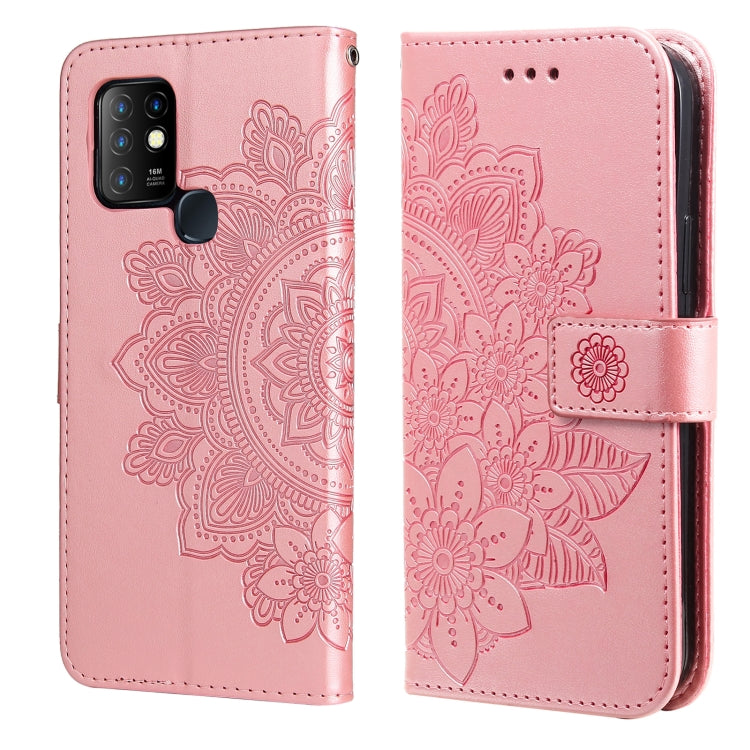 For Infinix Hot 10 7-petal Flowers Embossing Pattern Horizontal Flip PU Leather Case with Holder & Card Slots & Wallet & Photo Frame