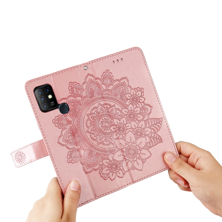 For Infinix Hot 10 7-petal Flowers Embossing Pattern Horizontal Flip PU Leather Case with Holder & Card Slots & Wallet & Photo Frame