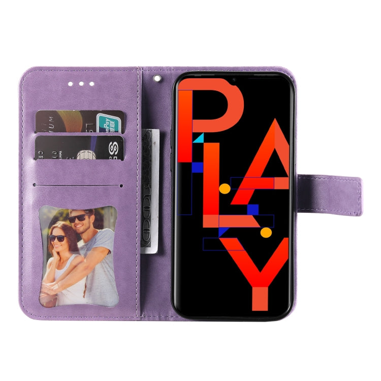 For Infinix Hot 10 Play 7-petal Flowers Embossing Pattern Horizontal Flip PU Leather Case with Holder & Card Slots & Wallet & Photo Frame