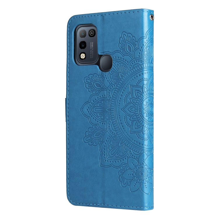 For Infinix Hot 10 Play 7-petal Flowers Embossing Pattern Horizontal Flip PU Leather Case with Holder & Card Slots & Wallet & Photo Frame