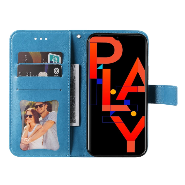 For Infinix Hot 10 Play 7-petal Flowers Embossing Pattern Horizontal Flip PU Leather Case with Holder & Card Slots & Wallet & Photo Frame