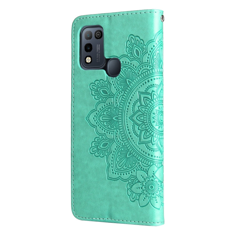 For Infinix Hot 10 Play 7-petal Flowers Embossing Pattern Horizontal Flip PU Leather Case with Holder & Card Slots & Wallet & Photo Frame