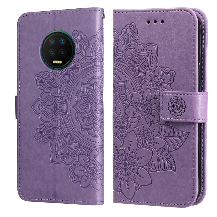 For Infinix Note 7 7-petal Flowers Embossing Pattern Horizontal Flip PU Leather Case with Holder & Card Slots & Wallet & Photo Frame