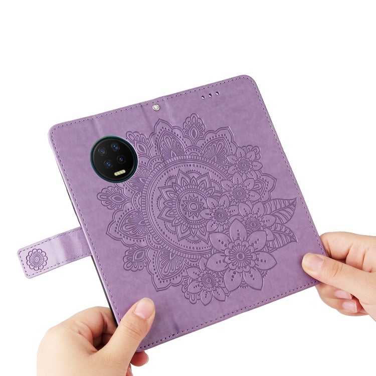 For Infinix Note 7 7-petal Flowers Embossing Pattern Horizontal Flip PU Leather Case with Holder & Card Slots & Wallet & Photo Frame