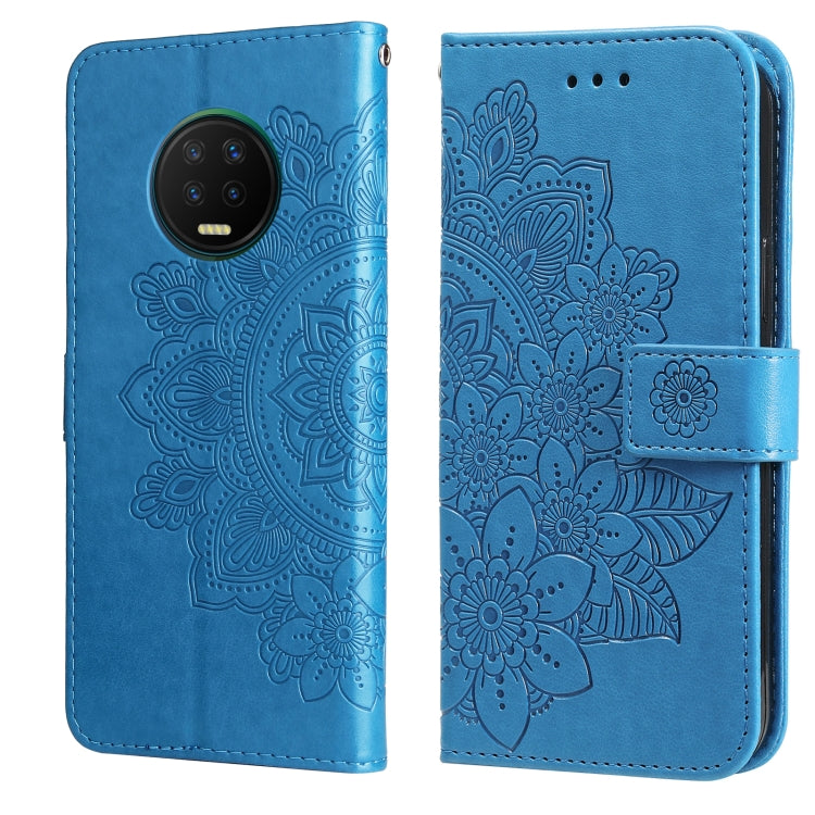 For Infinix Note 7 7-petal Flowers Embossing Pattern Horizontal Flip PU Leather Case with Holder & Card Slots & Wallet & Photo Frame